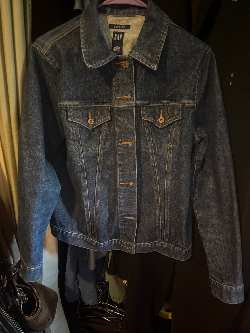GAP Blue Denim Jean Jacket with Button Front